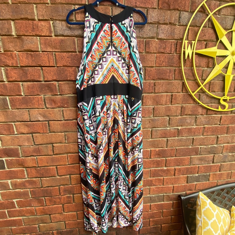 Multi print Sleeveless Maxi Dress